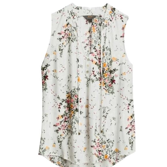 Market & Spruce (1X) Ava Tie Neck Sleeveless Blouse - Stitch Fix Floral Cluster - Picture 9 of 12